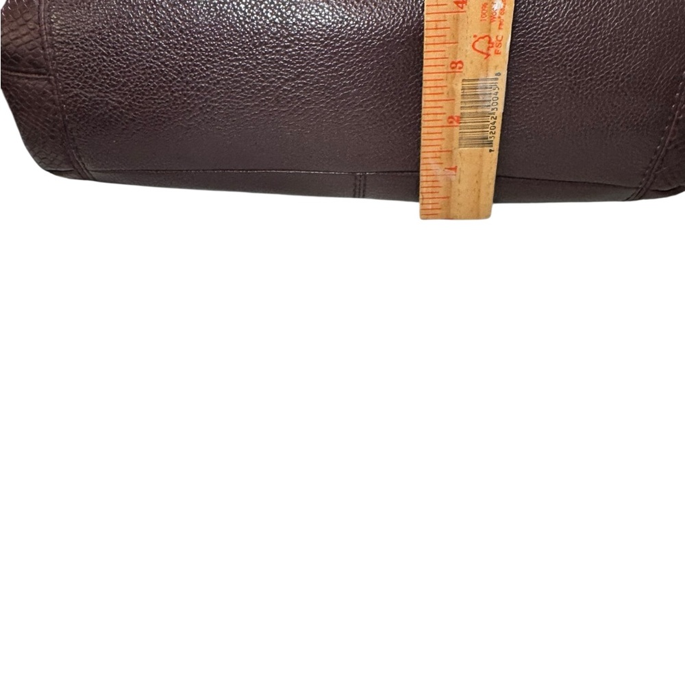 Coach Lexy Colorblock Pebble Leather & Genuine Snakeskin Shoulder Bag Burgundy - Picture 12 of 17